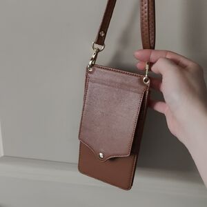 Brown Crossbody Phone Bag with Card Slots